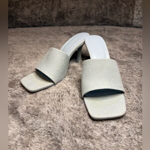 Forever 21 Baby Blue Denim Kitten Heels